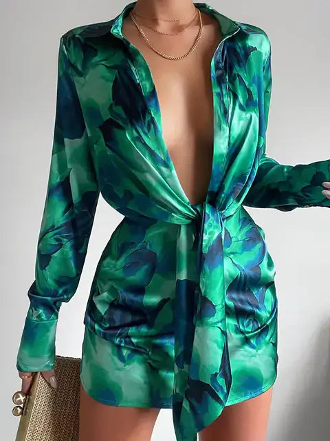 Spring Lantern Sleeve Elegant Mini DressLantern Sleeve