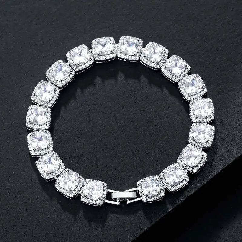 18K White Gold Tennis Bracelet - Woman`s Clothing