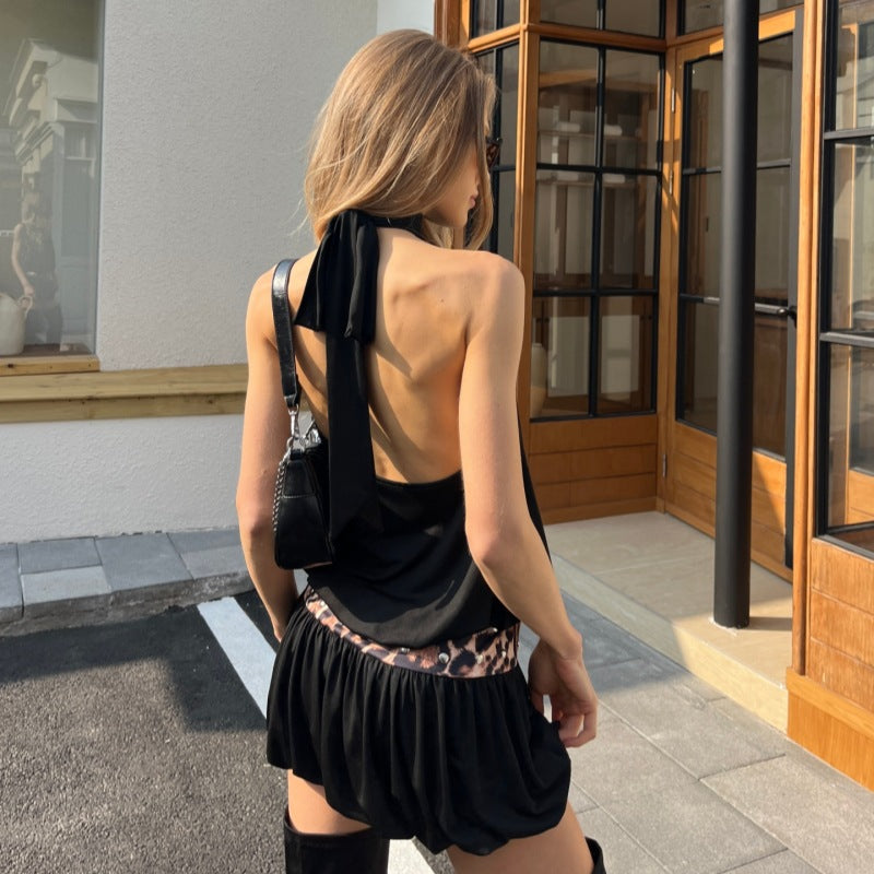 Sexy Hollow Out Backless Fashion Choker Dress - Woman`s Clothing
