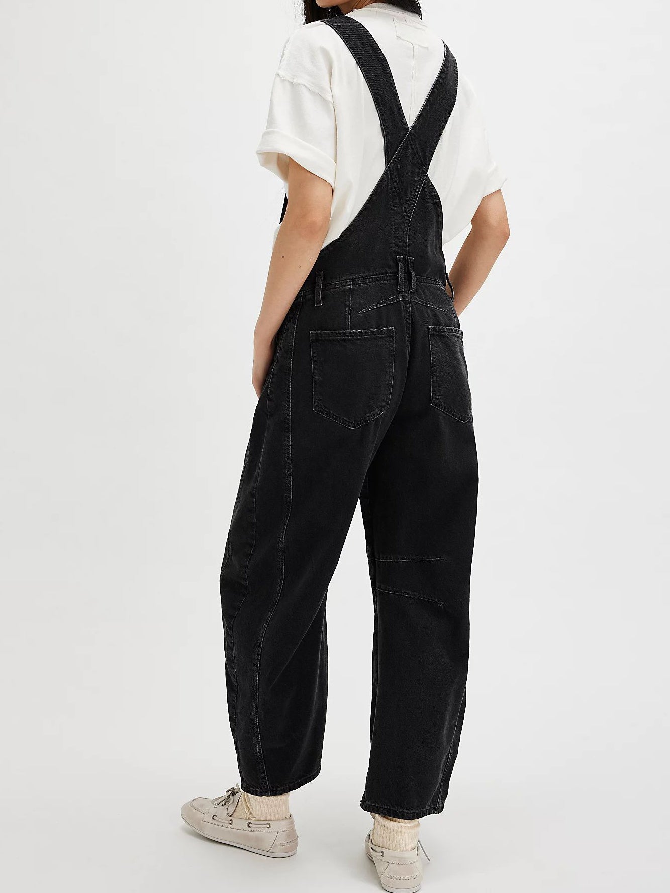 Woman`s Casual Loose Denim Overalls