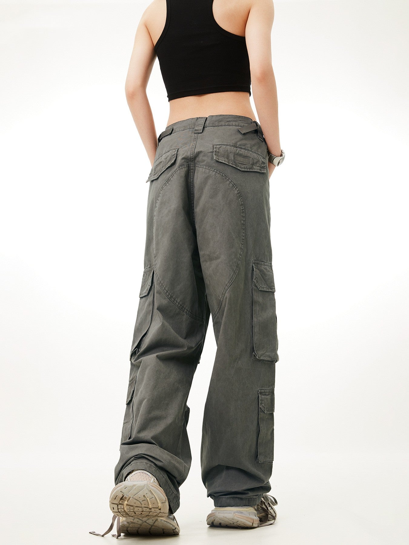 Retro Multi-pocket Cargo Pants Loose Straight Casual Pants