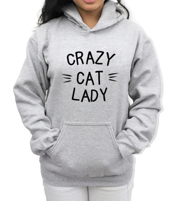 Woman`s Crazy Cat Lady Hoodie