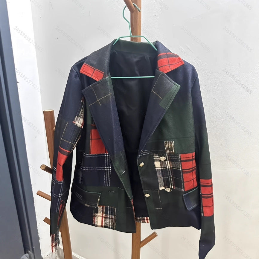 Ladies Double-breasted Wool Suit Jacket