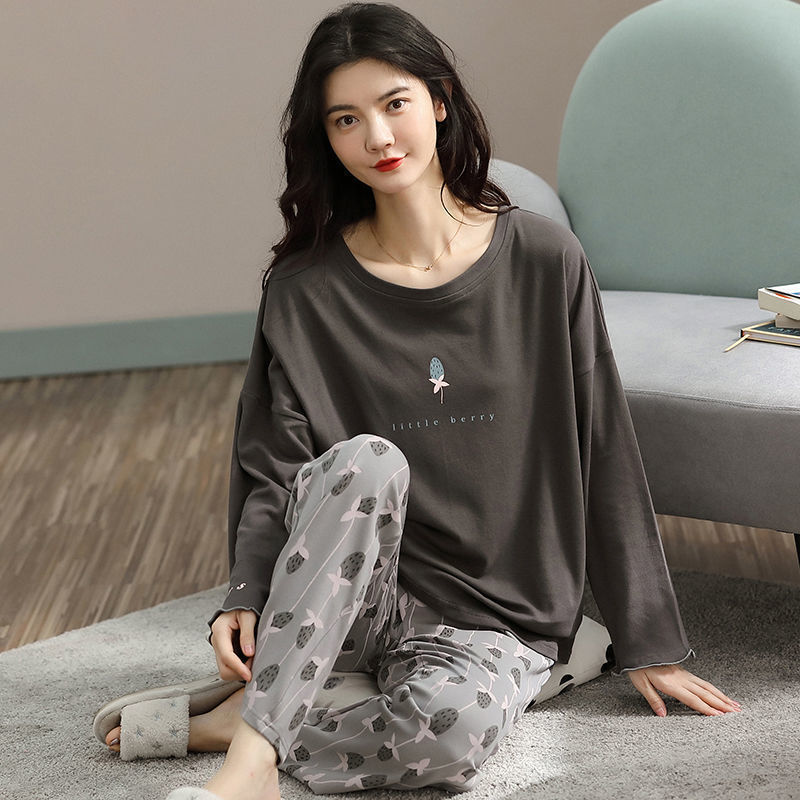 Women Cute Cartoon Print Sleepwear 2 Piece Lounge Set