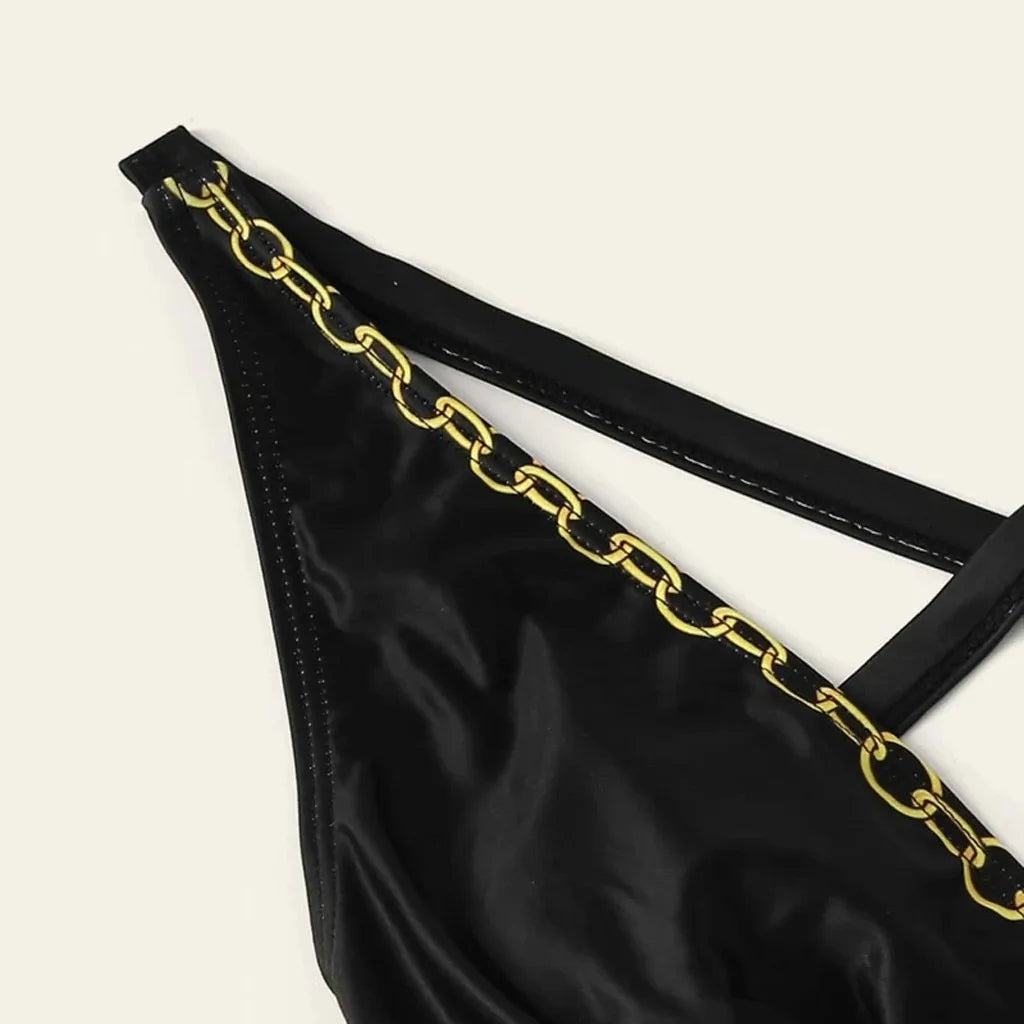 Baroque Print Criss Cross Monokini Swimsuit - Woman`s Clothing