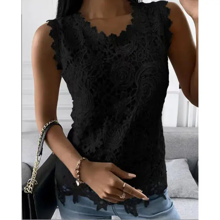 Women`s Stunning Summer Lace Vest Top
