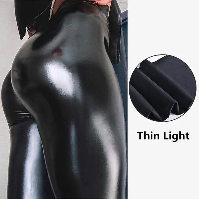 High Waist PU leather leggingsHigh Waist