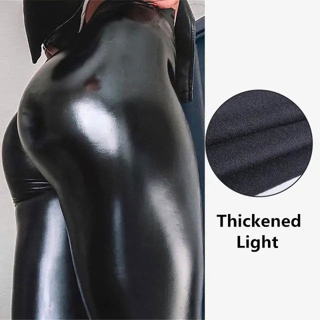 High Waist PU leather leggingsHigh Waist