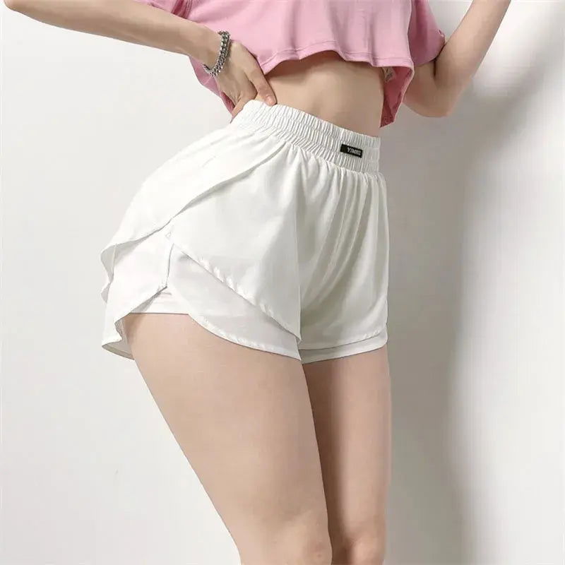 High Waist Sports Gym Shorts - Woman`s Clothing