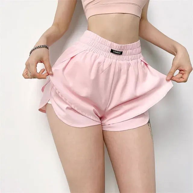 High Waist Sports Gym Shorts - Woman`s Clothing
