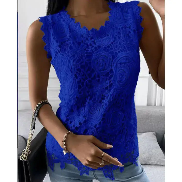 Women`s Stunning Summer Lace Vest Top