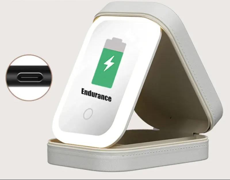 LED Mirror Makeup Storage Box - Woman`s Clothing