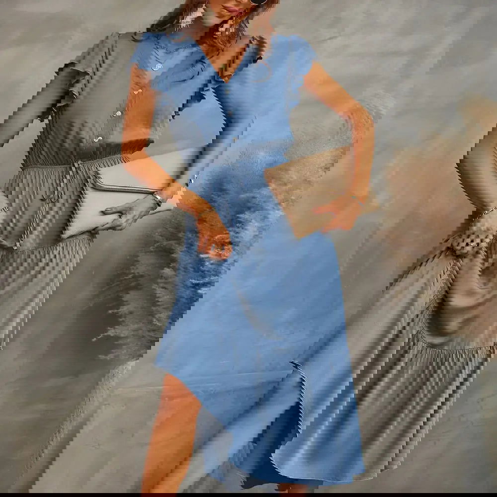 Manuela Plain Midi Dress - Woman`s Clothing