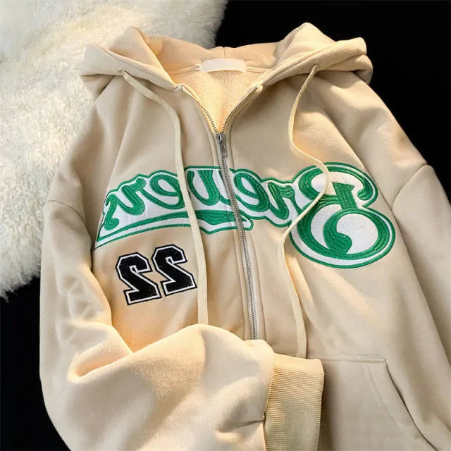 Letter Embroidery Hoody