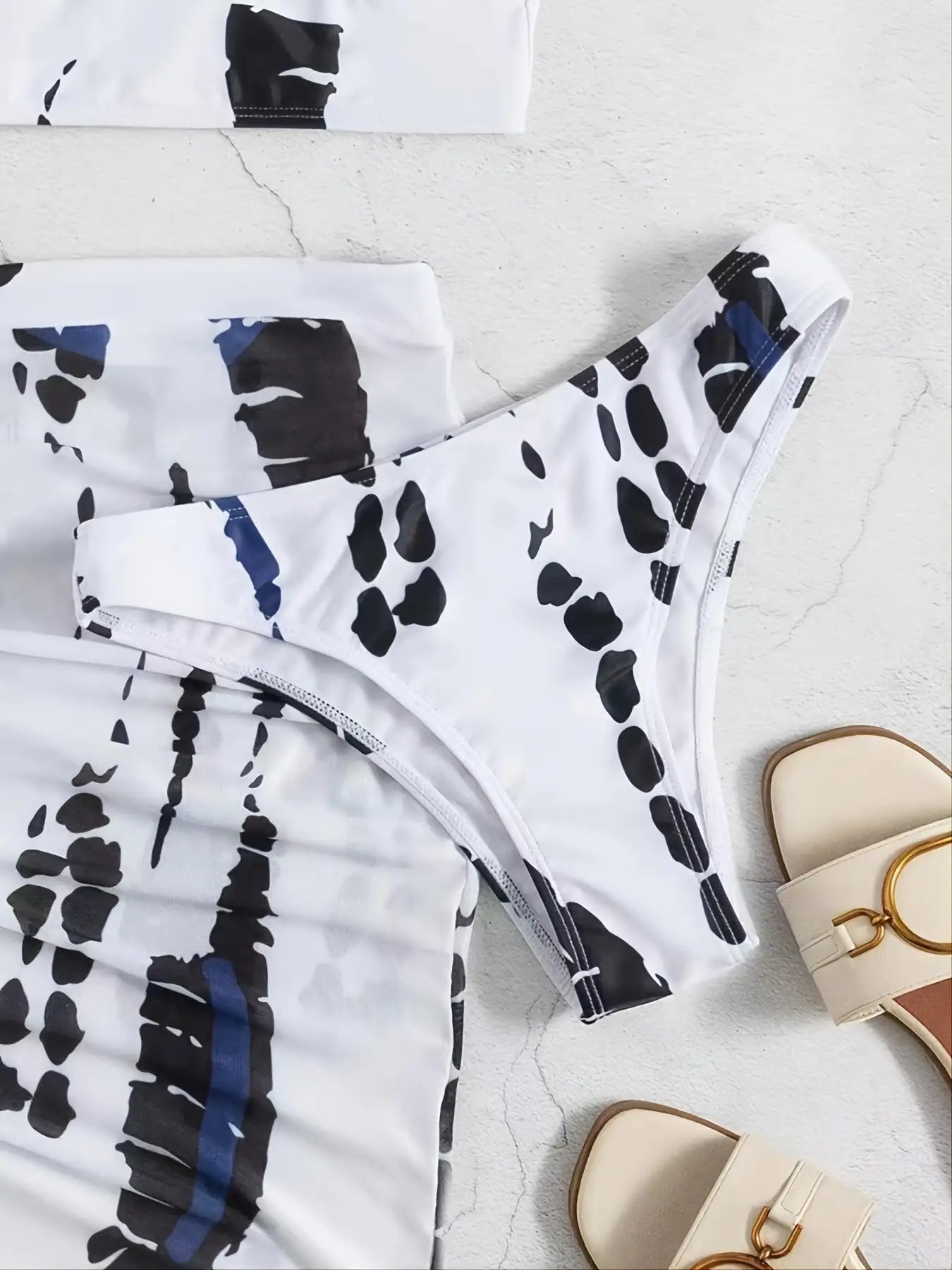 Ring-Linked Halter Tie Dye Bikini - Woman`s Clothing