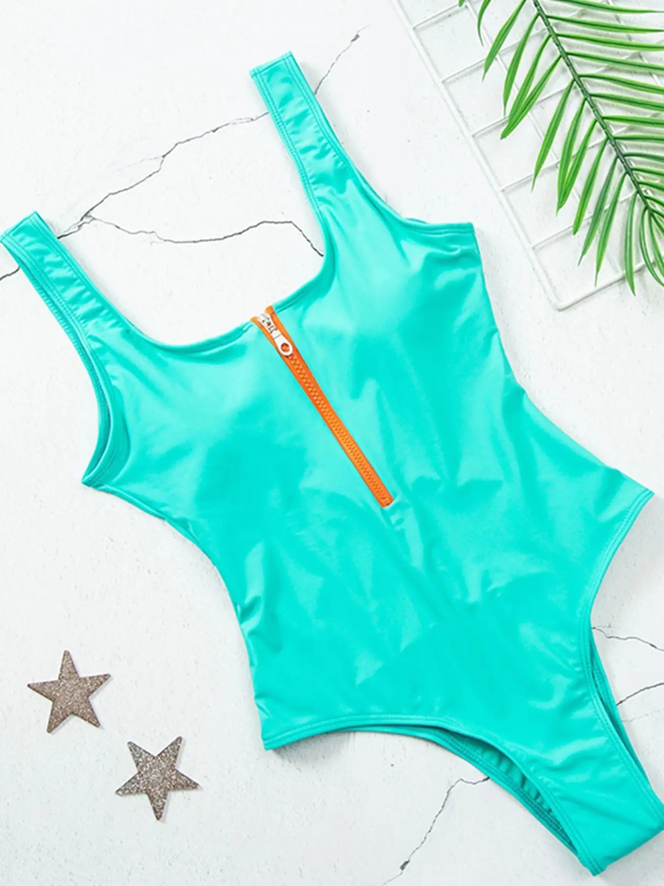 Sexy Zipper One Piece Swimsuit - Woman`s Clothing