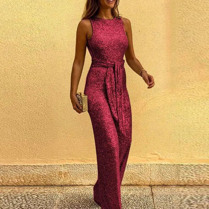 Simple Sequin show stopping Jumpsuit - Woman`s Clothing