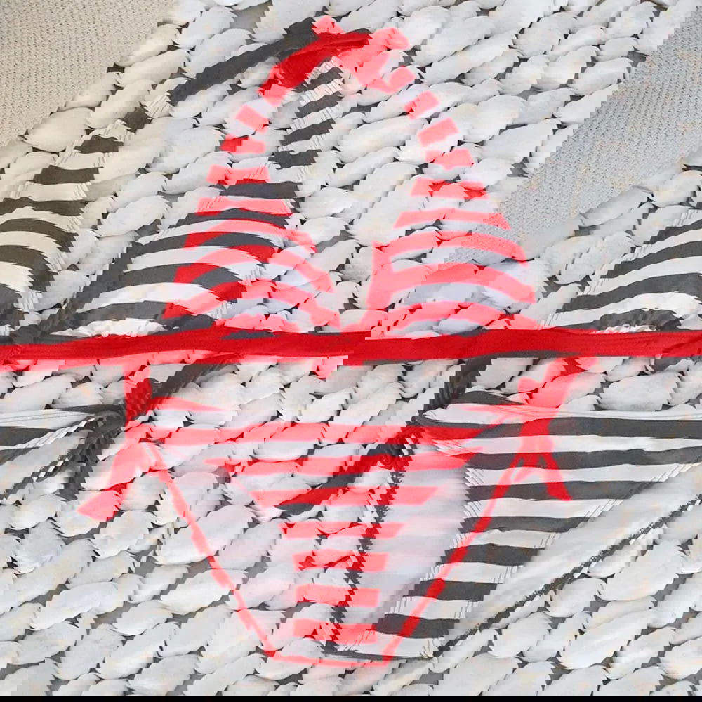 Striped Push-Up Bikini Swimwear - Woman`s Clothing