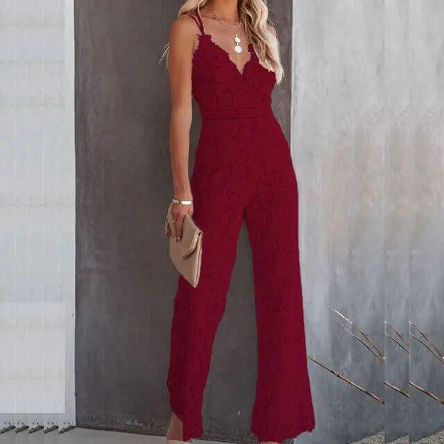 Summer Sleeveless Sling Party Jumpsuit - Woman`s Clothing
