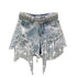 Tassel Beading Denim ShortsTassel Beading Denim