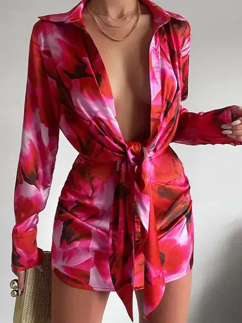 Spring Lantern Sleeve Elegant Mini DressLantern Sleeve