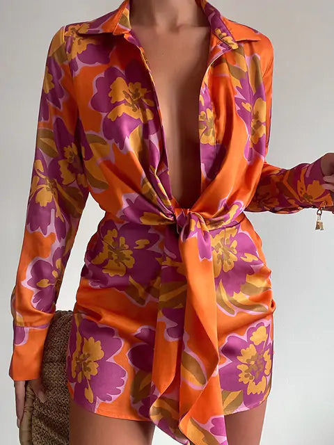 Spring Lantern Sleeve Elegant Mini DressLantern Sleeve