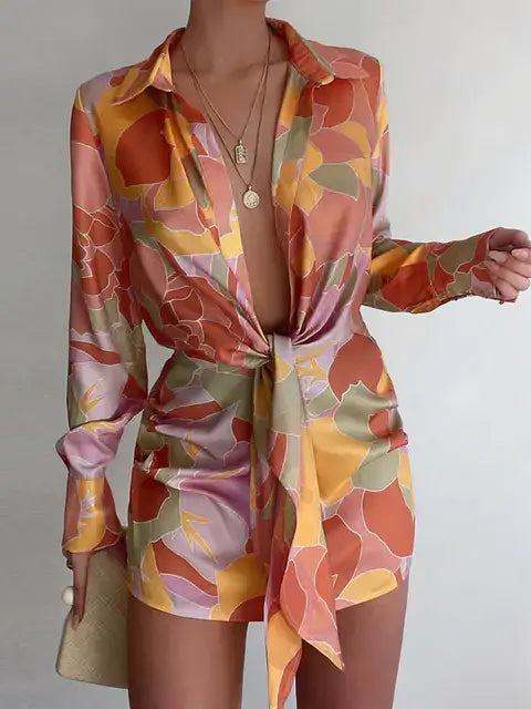 Spring Lantern Sleeve Elegant Mini DressLantern Sleeve