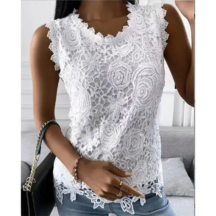 Women`s Stunning Summer Lace Vest Top