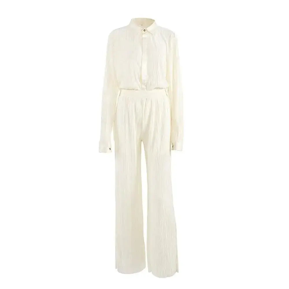 Spring Summer Long Blouse Two Piece Set set-maxi-beige-s 49.00