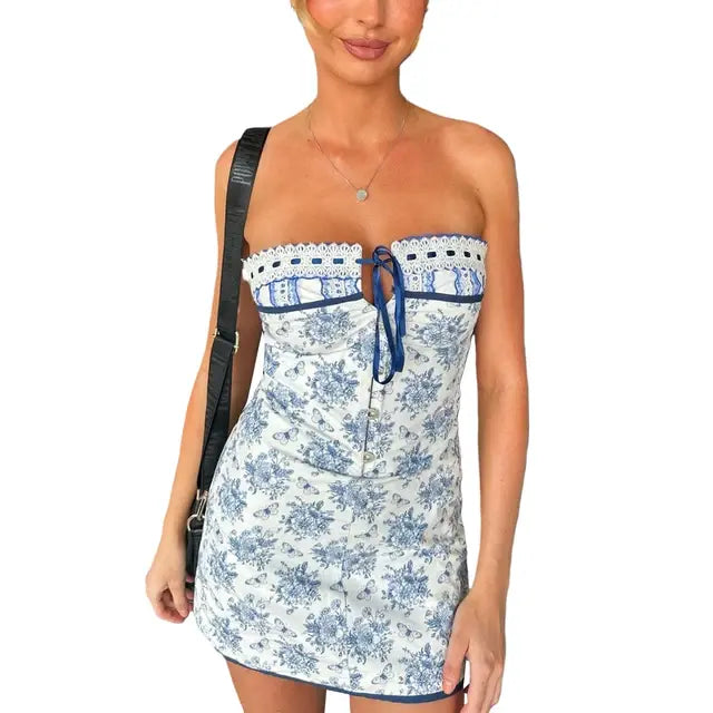 Ladies Elegant Spring Mini Dress Woman`s Clothing Ladies Elegant Spring Mini Dress Woman`s Clothing