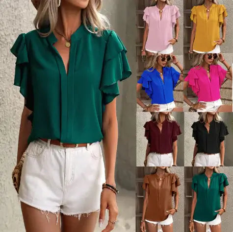 Woman`s Easy V Summer Top