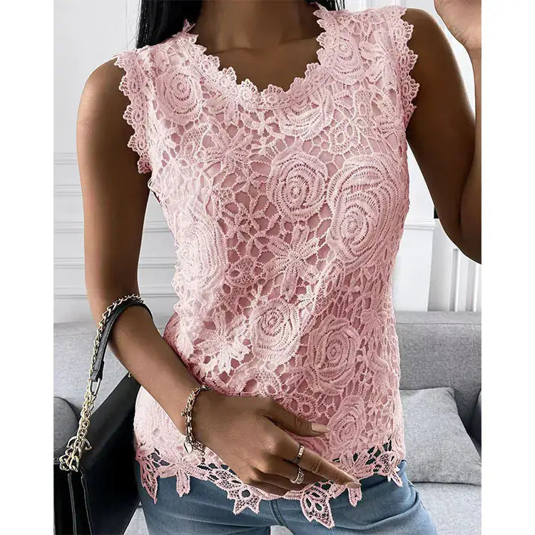 Women`s Stunning Summer Lace Vest Top