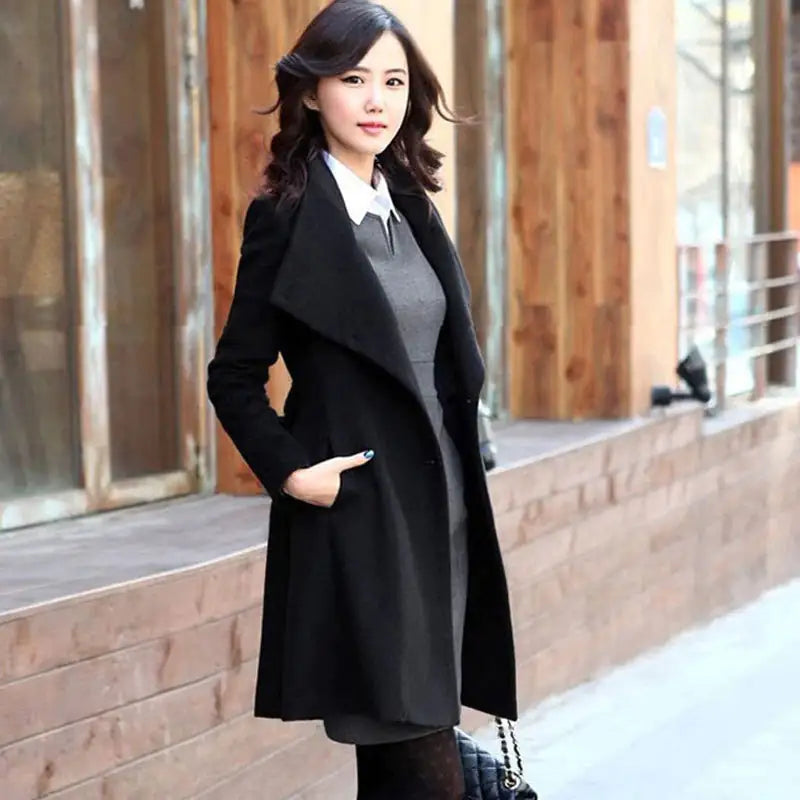 Winter Cashmere Long Women's Coat - Woman`s Clothing