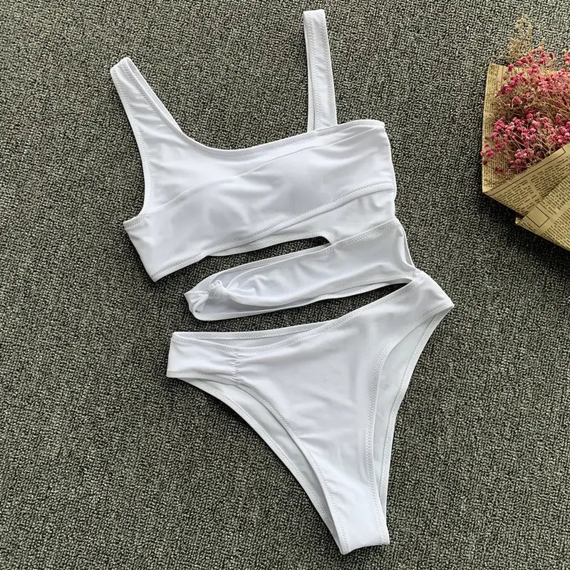 Sexy Bikini Set One Shoulder - Woman`s Clothing