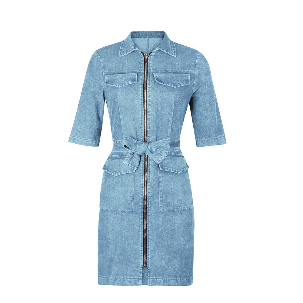 Woman`s Workwear Denim Dress