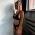 Solid Colour Sexy High Waist Swimsuit - Woman`s Clothing