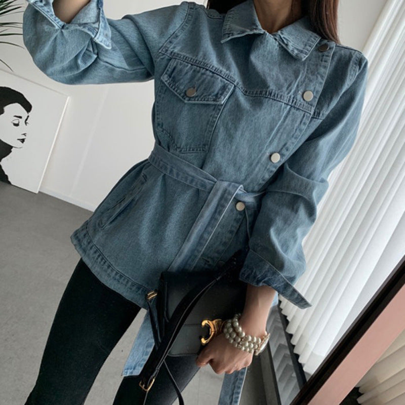 Woman`s long sleeve denim jacket