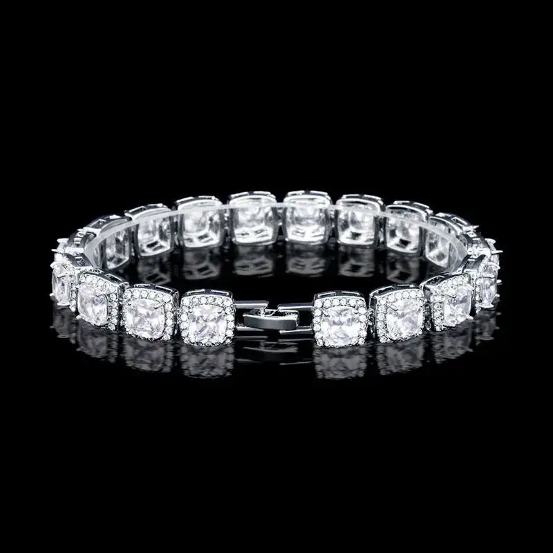 18K White Gold Tennis Bracelet - Woman`s Clothing
