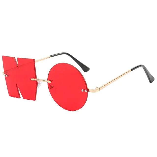 Rimless NO Letter Sunglasses - Woman`s Clothing