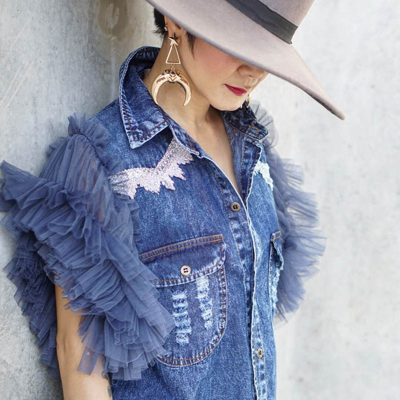 Woman`s Frayed Denim Jacket