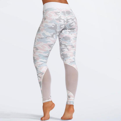 Camouflage Print 2 Piece Set - Mesh Bra And Fitness Leggings