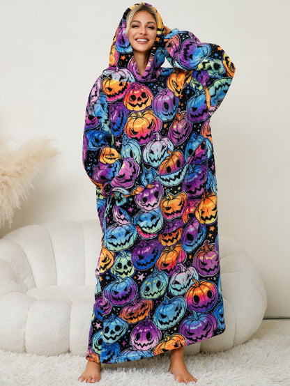 Thick Pullover Coral Fleece Hooded Warm Nightgown
