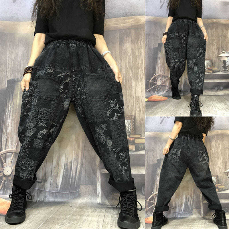 Women Casual Harem Cropped Pants