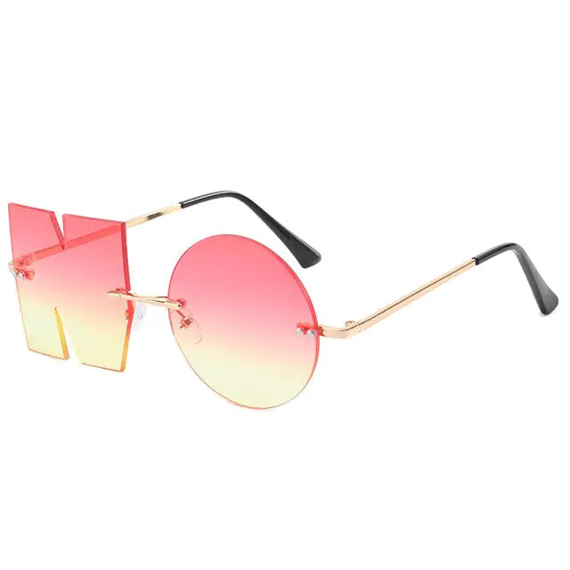 Rimless NO Letter Sunglasses - Woman`s Clothing