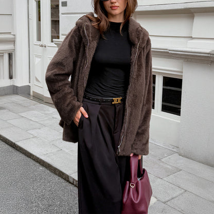 Fashionable Fur Collar Women&