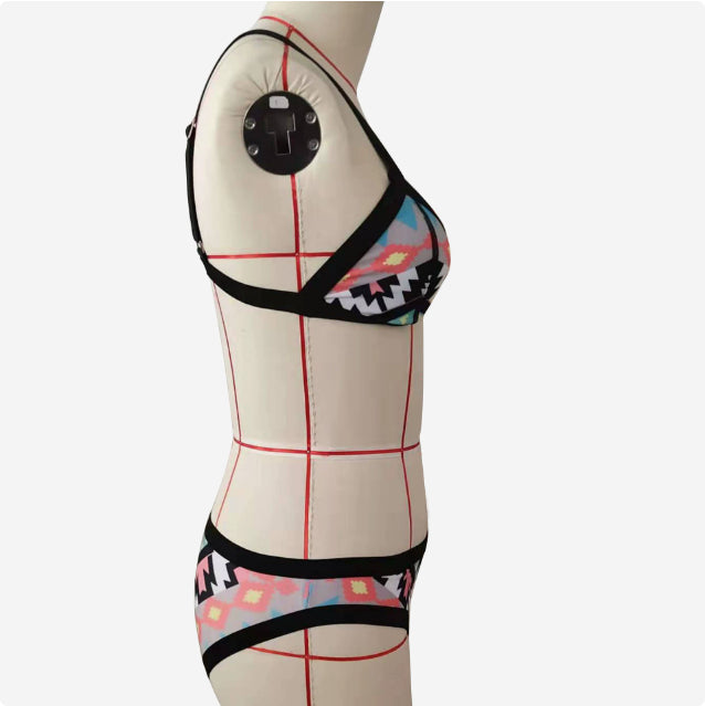 Women`s Brazilian Bikini Geometric Swimsuit - Woman`s Clothing