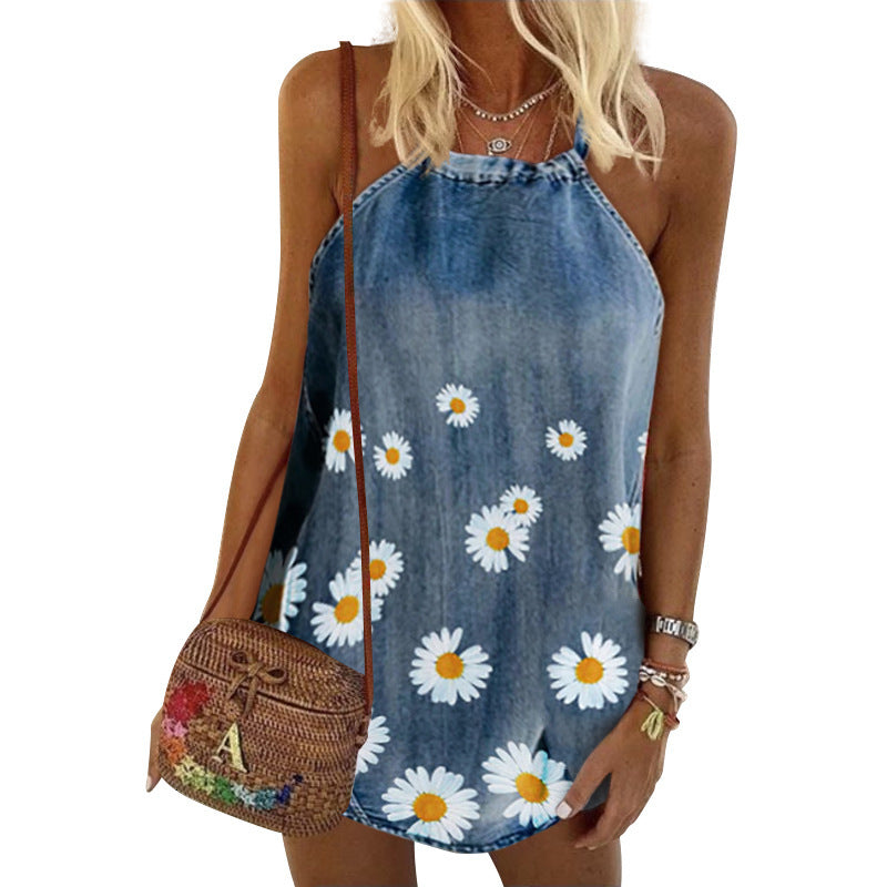 Woman`s Printed Denim Camisole