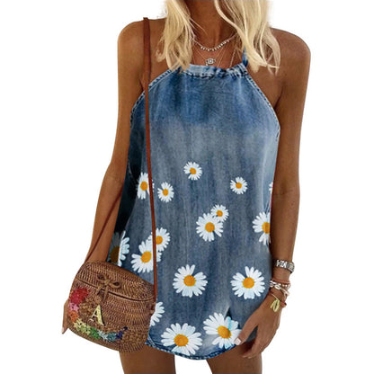 Woman`s Printed Denim Camisole