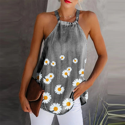 Woman`s Printed Denim Camisole