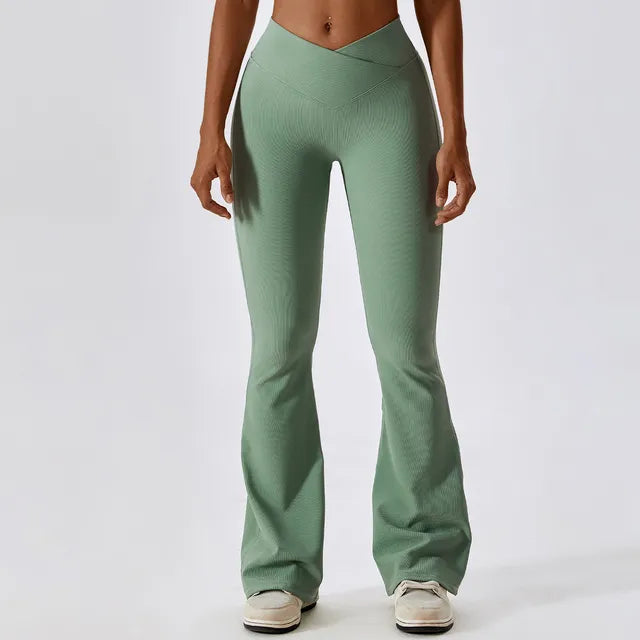 Workout Fitness Sports Flared Pants - Woman`s Clothing